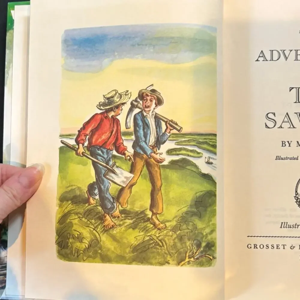 Vintage 1988 Printing, Adventures of Tom Sawyer Book, by Mark Twain, Hardcover